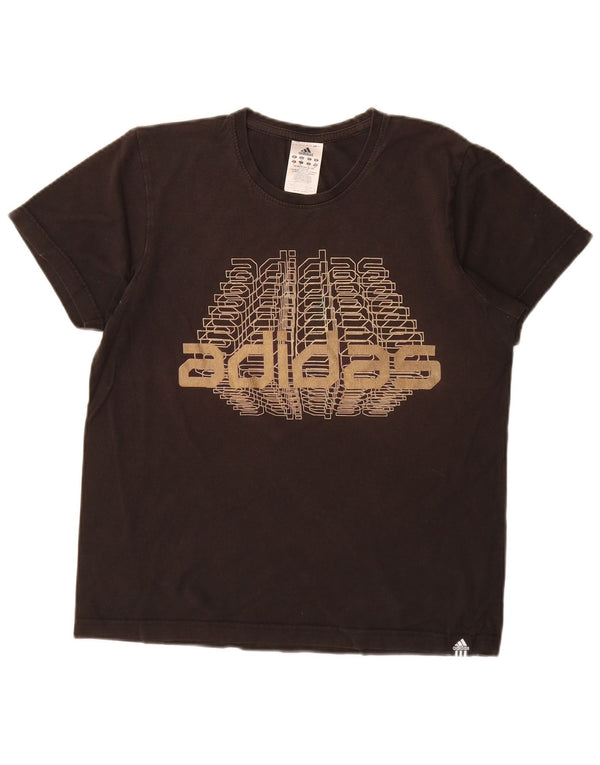 T-shirt grafica da uomo Adidas Top piccola in cotone nero