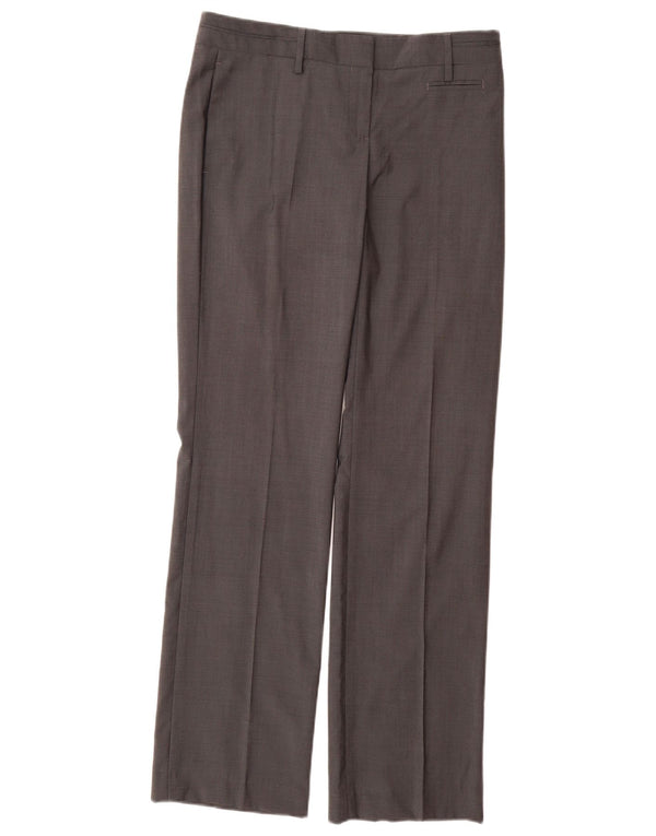 MASSIMO DUTTI Pantaloni da abito dritti da donna EU 38 Small W28 L33 Lana grigia