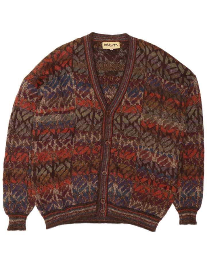Maglione cardigan da uomo Intiwara grande lana di alpaca geometrica multicolore