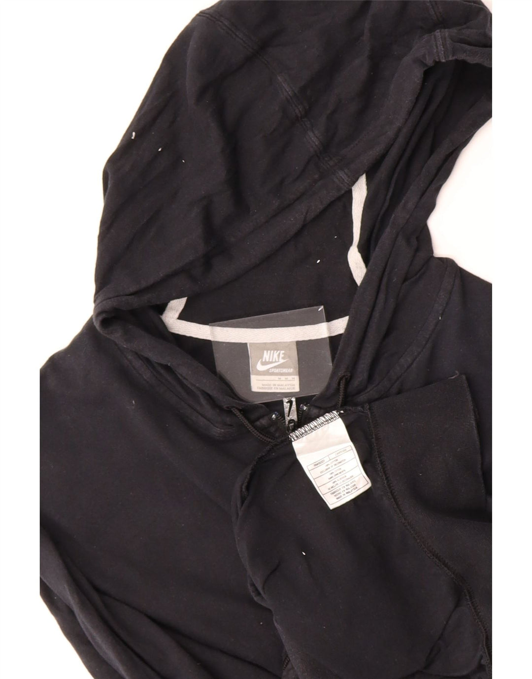 NIKE Mens Zip Hoodie Sweater Medium Black Cotton Vintage Nike and Second-Hand Nike from Messina Hembry 