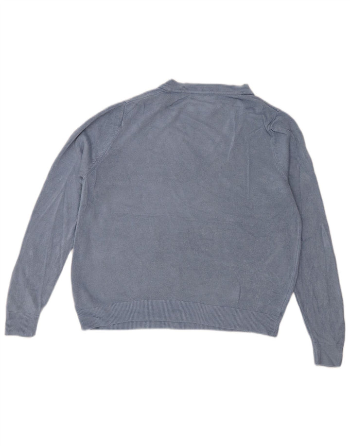 MARKS & SPENCER Maglione corto con scollo a V da donna UK 14 Blu medio
