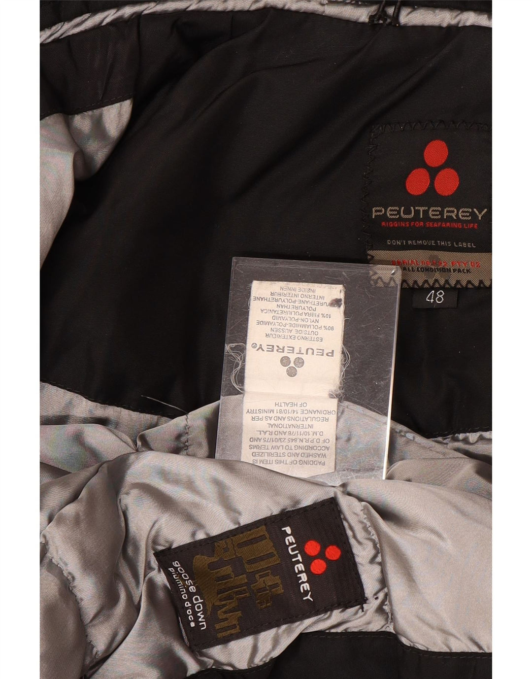 PEUTEREY Cappotto imbottito con cappuccio da donna IT 48 XL Nero Poliammide
