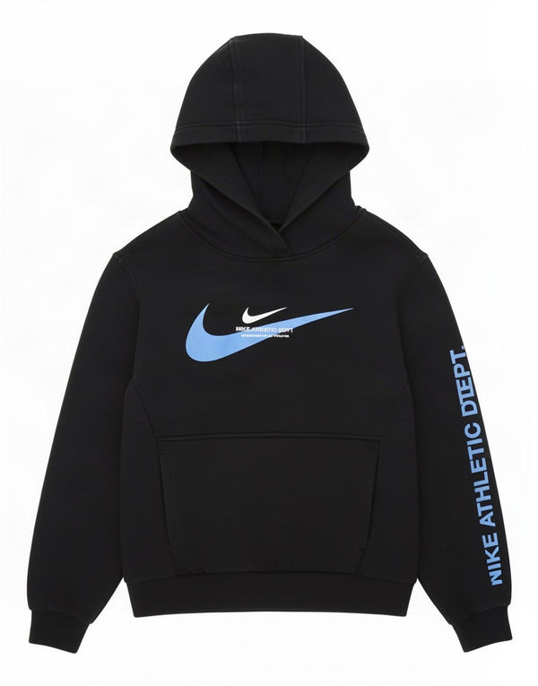 Felpa con cappuccio grafica Nike per ragazze 10-11 anni cotone nero medio