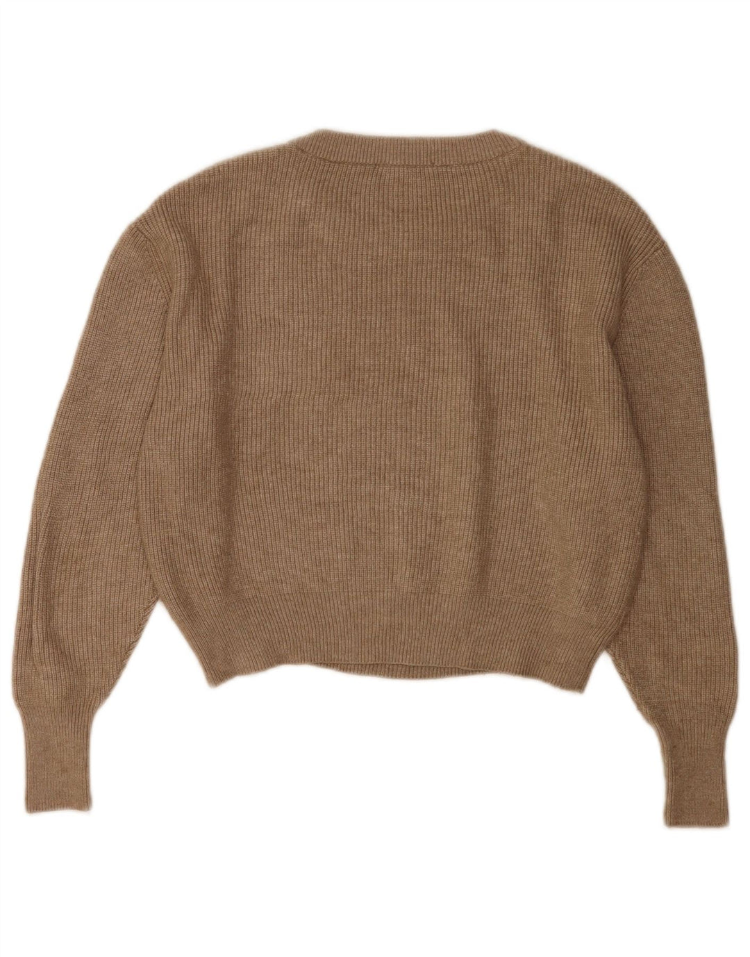 Maglione girocollo oversize corto da donna Zara UK 10 piccolo marrone