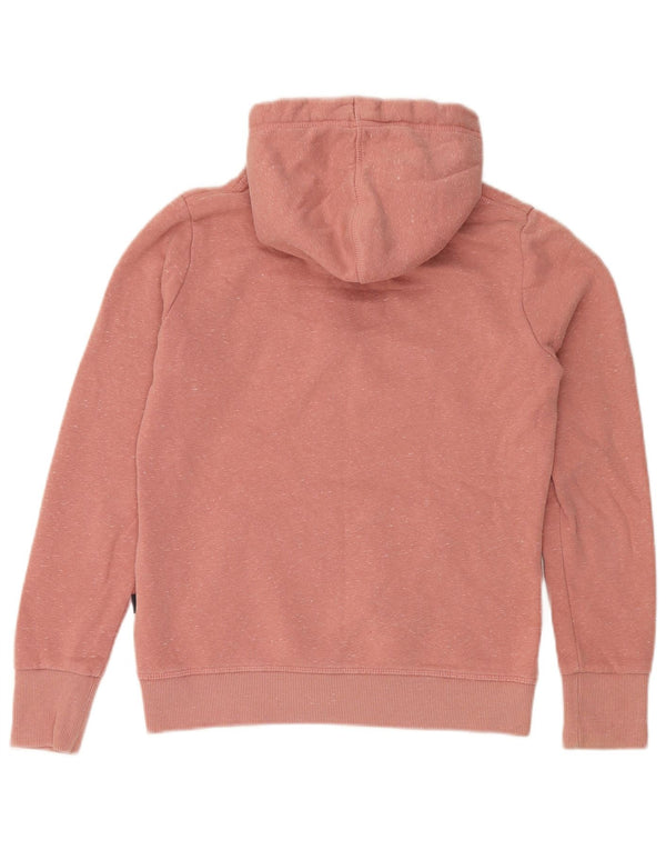 Felpa con cappuccio grafica da donna Superdry UK 12 Cotone chiazzato rosa medio