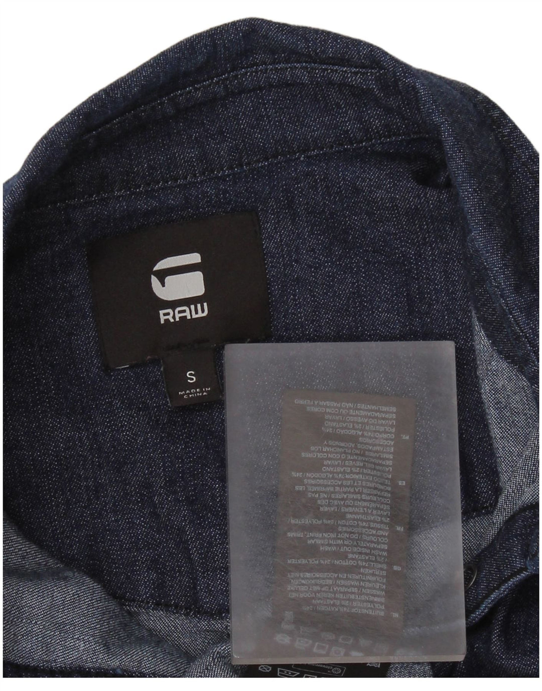 Camicetta da donna in denim con volant sul davanti G-Star UK 10 piccola in cotone blu navy