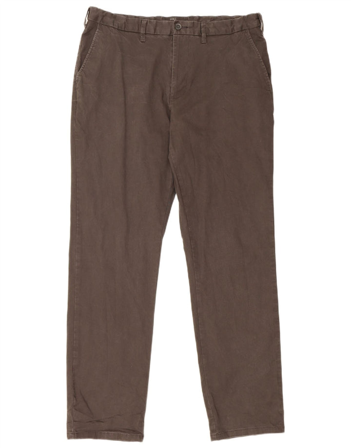 Pantaloni chino vestibilità regolare da uomo Marks & Spencer W36 L33 cotone grigio