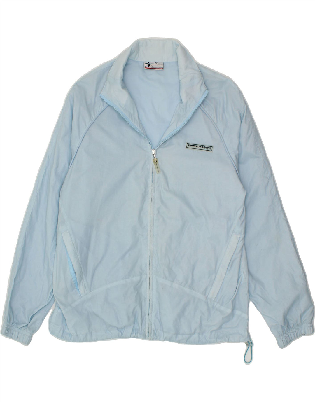 SERGIO TACCHINI Womens Tracksuit Top Jacket UK 14 Medium Blue Polyamide Vintage Sergio Tacchini and Second-Hand Sergio Tacchini from Messina Hembry 