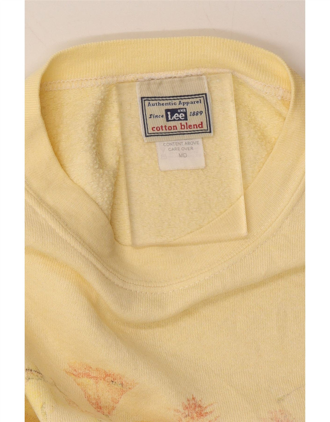 LEE Womens Oversized Sweatshirt Jumper UK 14 Medium Yellow Floral Cotton Vintage Lee and Second-Hand Lee from Messina Hembry 