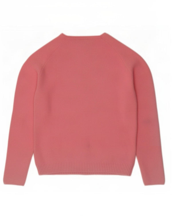 Maglione maglione con scollo a barca da donna Zara UK 14 grande nylon rosa