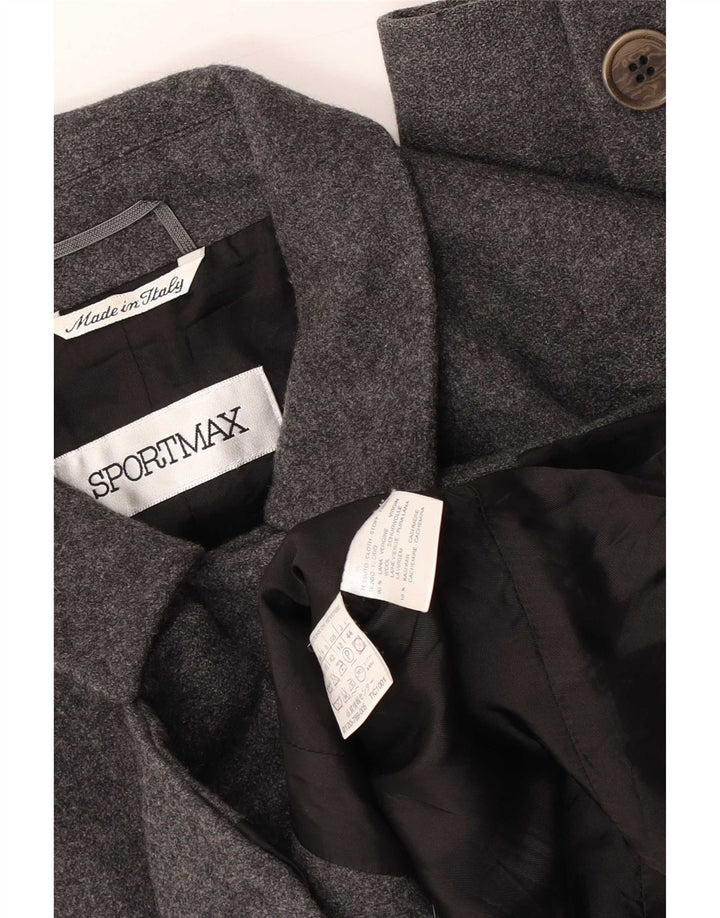 Giacca blazer da donna Sportmax UK 12 Classica in lana grigio medio