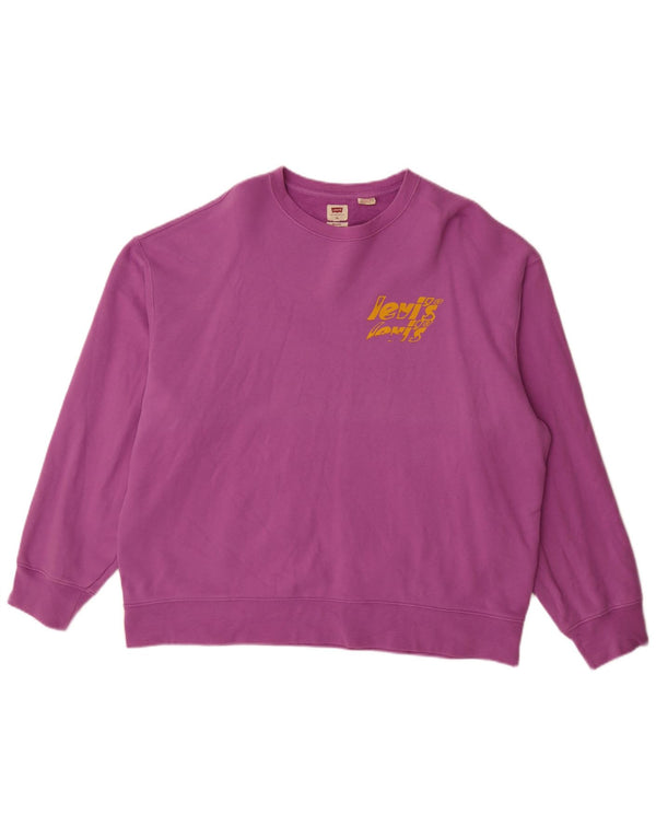 Levi's Donna Felpa con vestibilità rilassata Maglione UK 18 XL Cotone viola