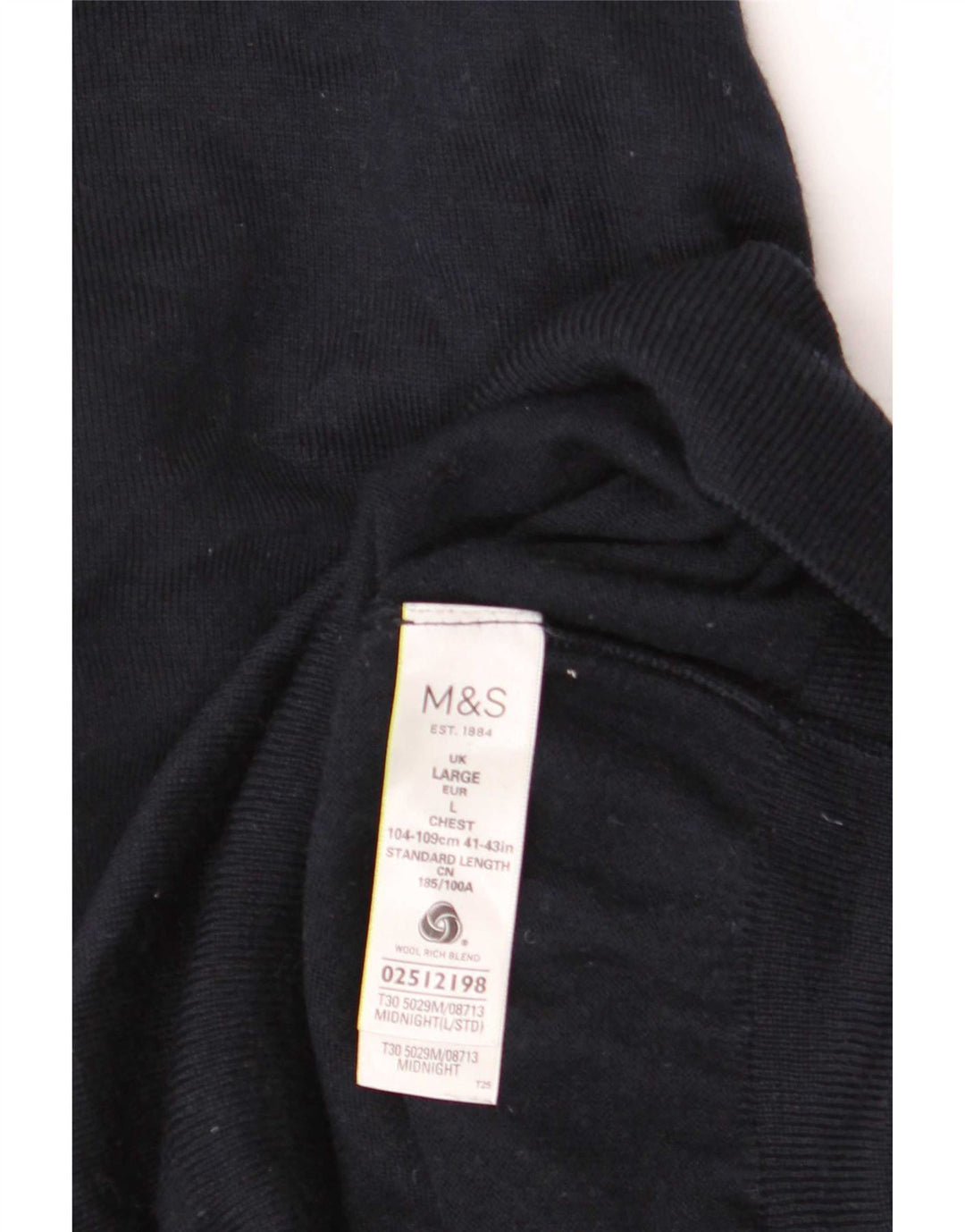 Marks & Spencer Maglione da uomo con collo alto e maglione grande in acrilico blu navy