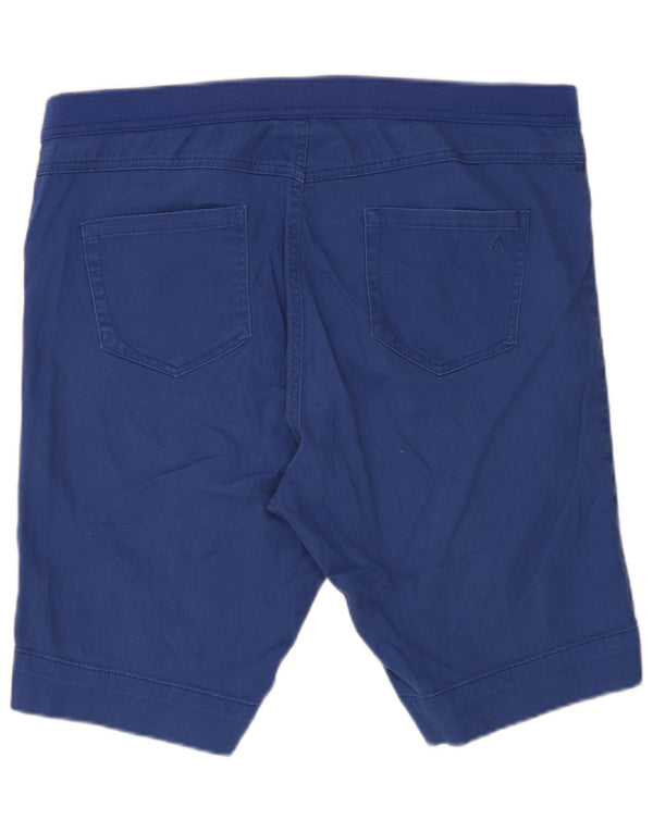 Marks & Spencer Womens Autograph Casual Shorts UK 16 Large W40 Blue Cotton