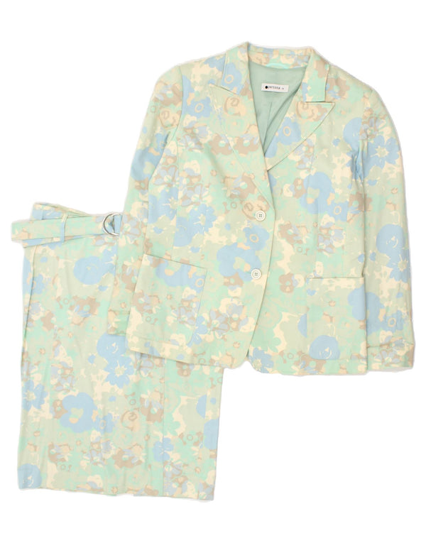 PERSONA Womens 2 Piece Skirt Set Size 19 Small W32 L23 Green Floral