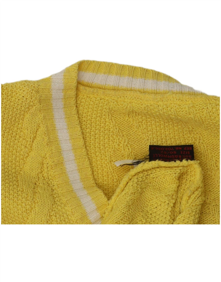 Maglione vintage da uomo con scollo a V IT 50/52 Poliacrilico giallo medio