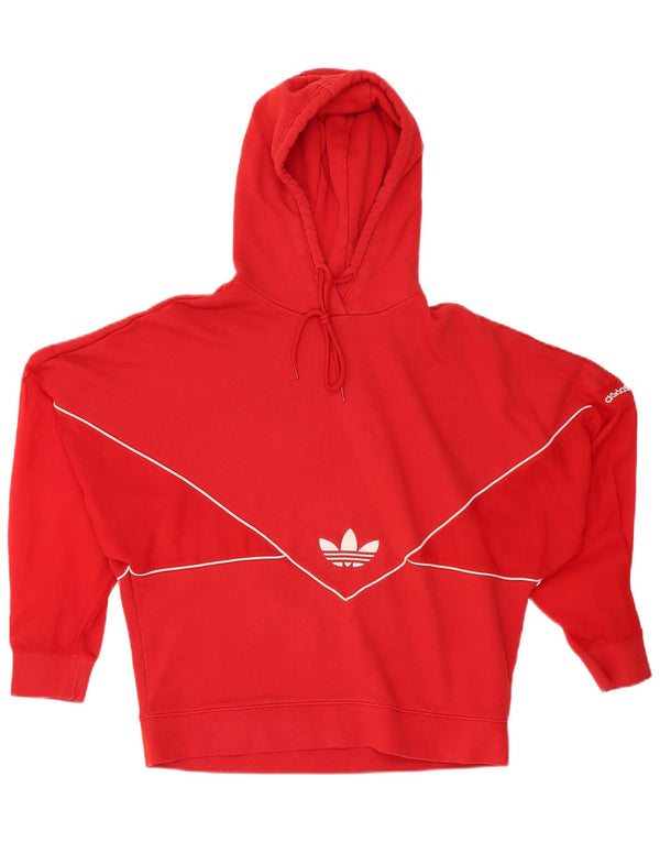 Felpa con cappuccio grafica Batwing da donna Adidas UK 12/14 Cotone rosso medio
