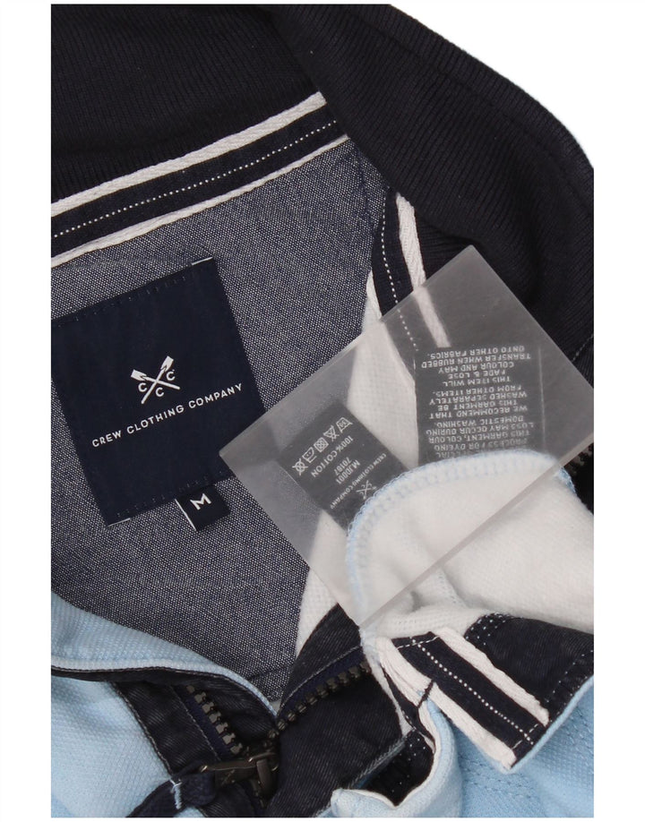 Crew Clothing Felpa con collo con zip da uomo Maglione in cotone blu medio