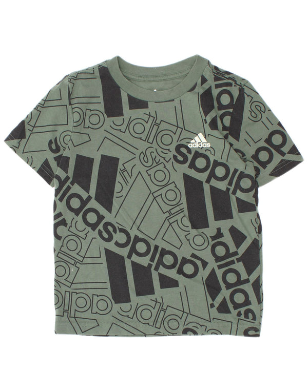 T-shirt grafica Adidas da bambino con vestibilità regolare, 4-5 anni, in cotone verde