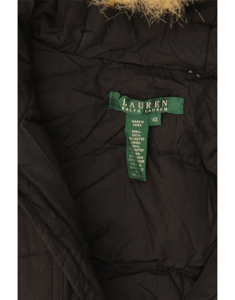 RALPH LAUREN Womens Hooded Padded Bomber Jacket UK 6 XS Black Polyester Vintage Ralph Lauren and Second-Hand Ralph Lauren from Messina Hembry 