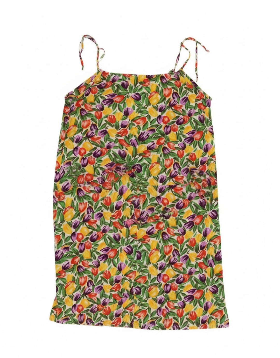 Prendisole vintage da donna UK 18 XL floreale multicolore