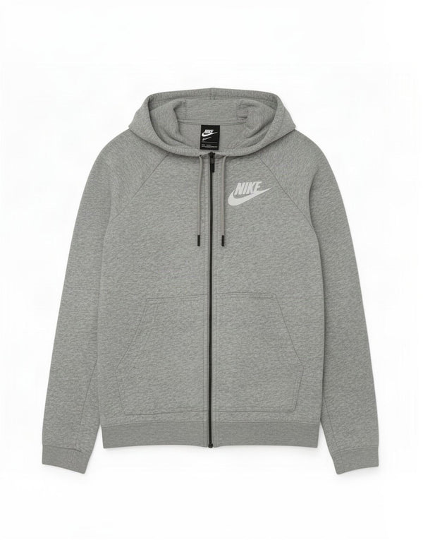 Felpa con cappuccio e zip oversize da donna Nike UK 6 XS cotone grigio
