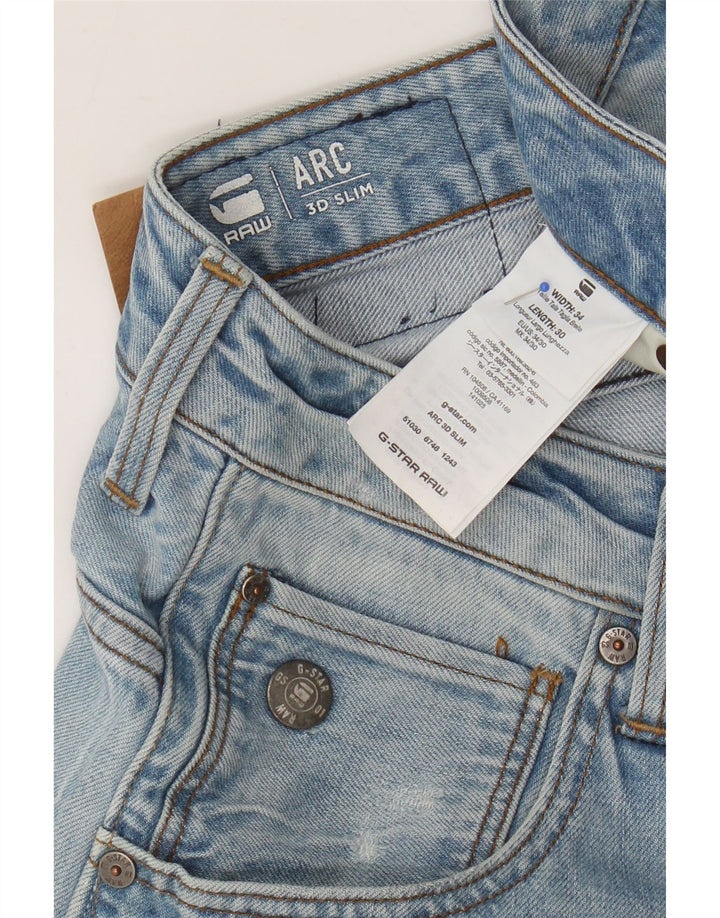 G-STAR Jeans slim banana effetto consumato 3D Arc da uomo W34 L30 cotone blu