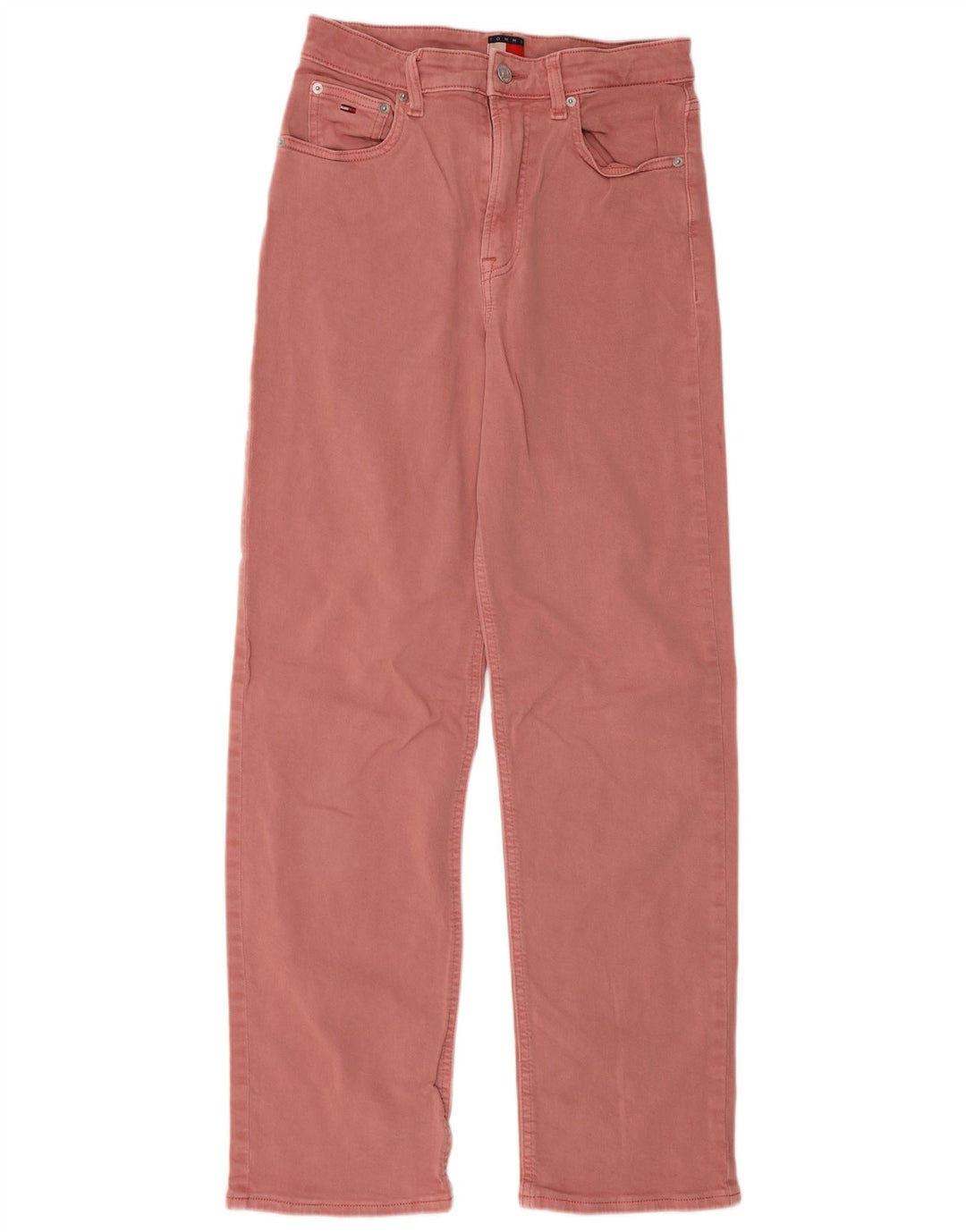 Jeans dritti da donna Tommy Hilfiger W28 L29 cotone rosa