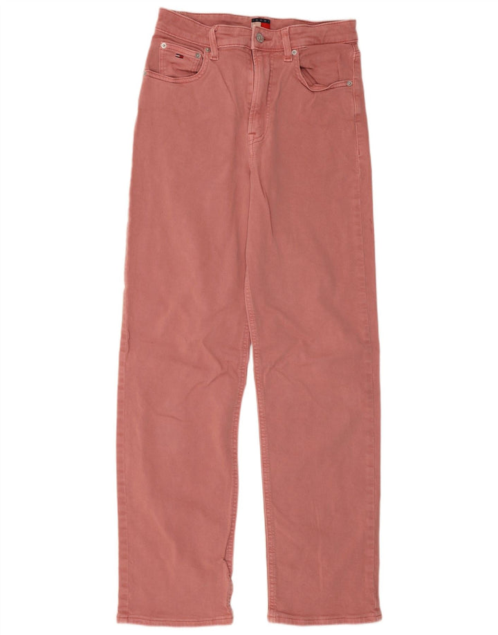 Jeans dritti da donna Tommy Hilfiger W28 L29 cotone rosa