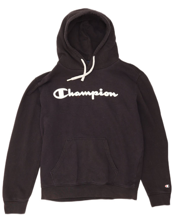 Maglione con cappuccio oversize grafico da donna Champion UK 16 grande cotone nero