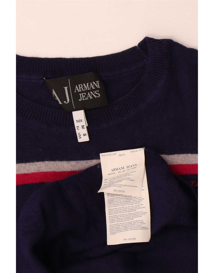 Maglione maglione girocollo da donna Armani Jeans UK 14 blu navy medio