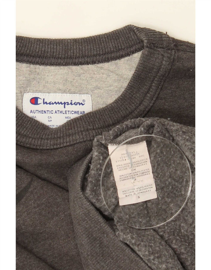 Felpa grafica da uomo Champion, maglione piccolo, cotone grigio