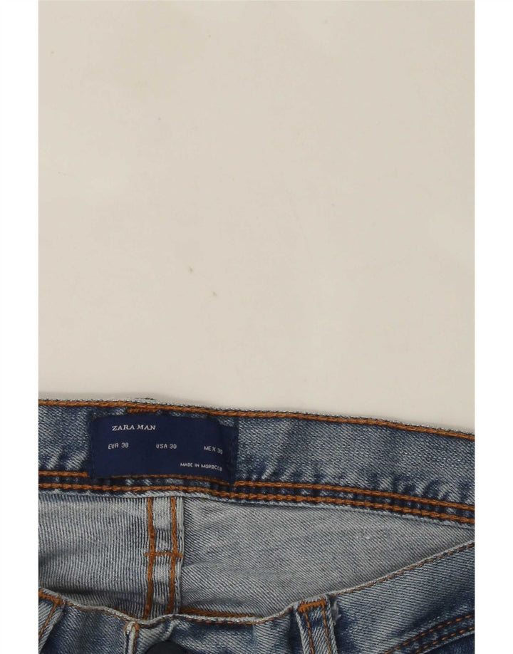 Jeans slim da uomo Zara EU 38 Small W30 L32 Blu