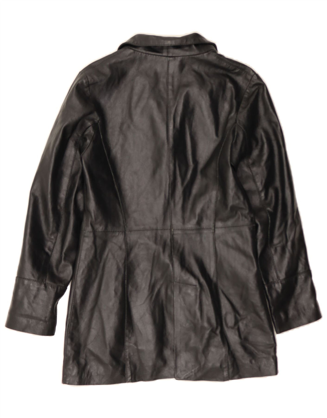 MAURIZIO TROIANO Womens Leather Jacket UK 10 Small Black Leather Vintage Maurizio Troiano and Second-Hand Maurizio Troiano from Messina Hembry 