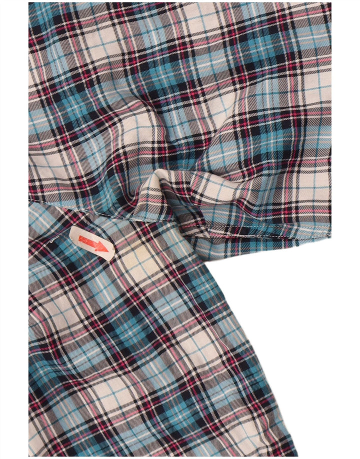 Tommy Hilfiger Donna Camicia con volant sul davanti Camicetta US 6 Check blu medio