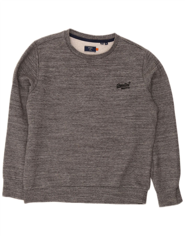 Felpa da uomo Superdry Jumper XL in cotone chiazzato grigio