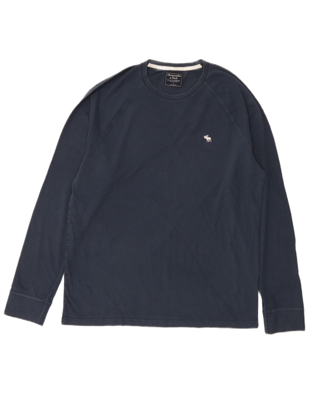 Abercrombie & Fitch Top da uomo a maniche lunghe di grandi dimensioni in cotone blu navy