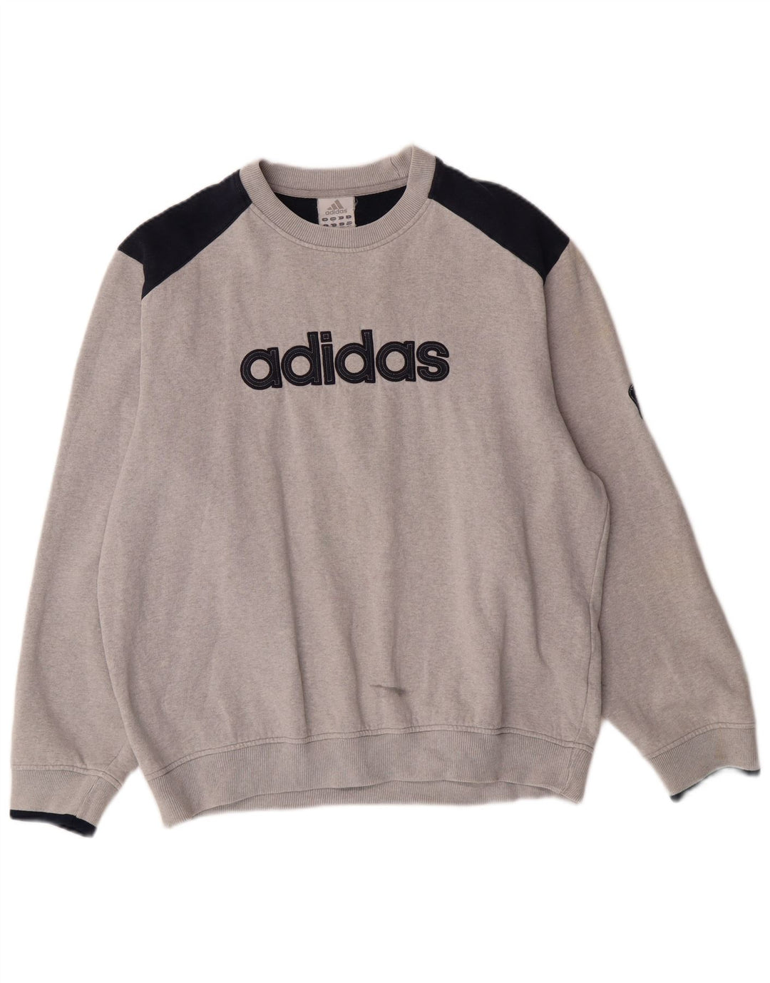 Felpa grafica da uomo Adidas Maglione grande color grigio grigio