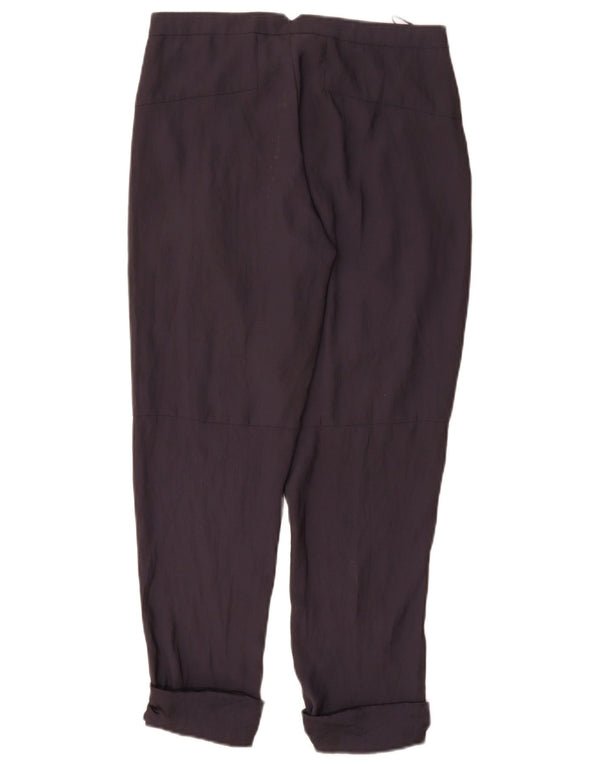 Pantaloni casual dritti da donna Topshop UK 6 XS W26 L26 poliestere blu navy