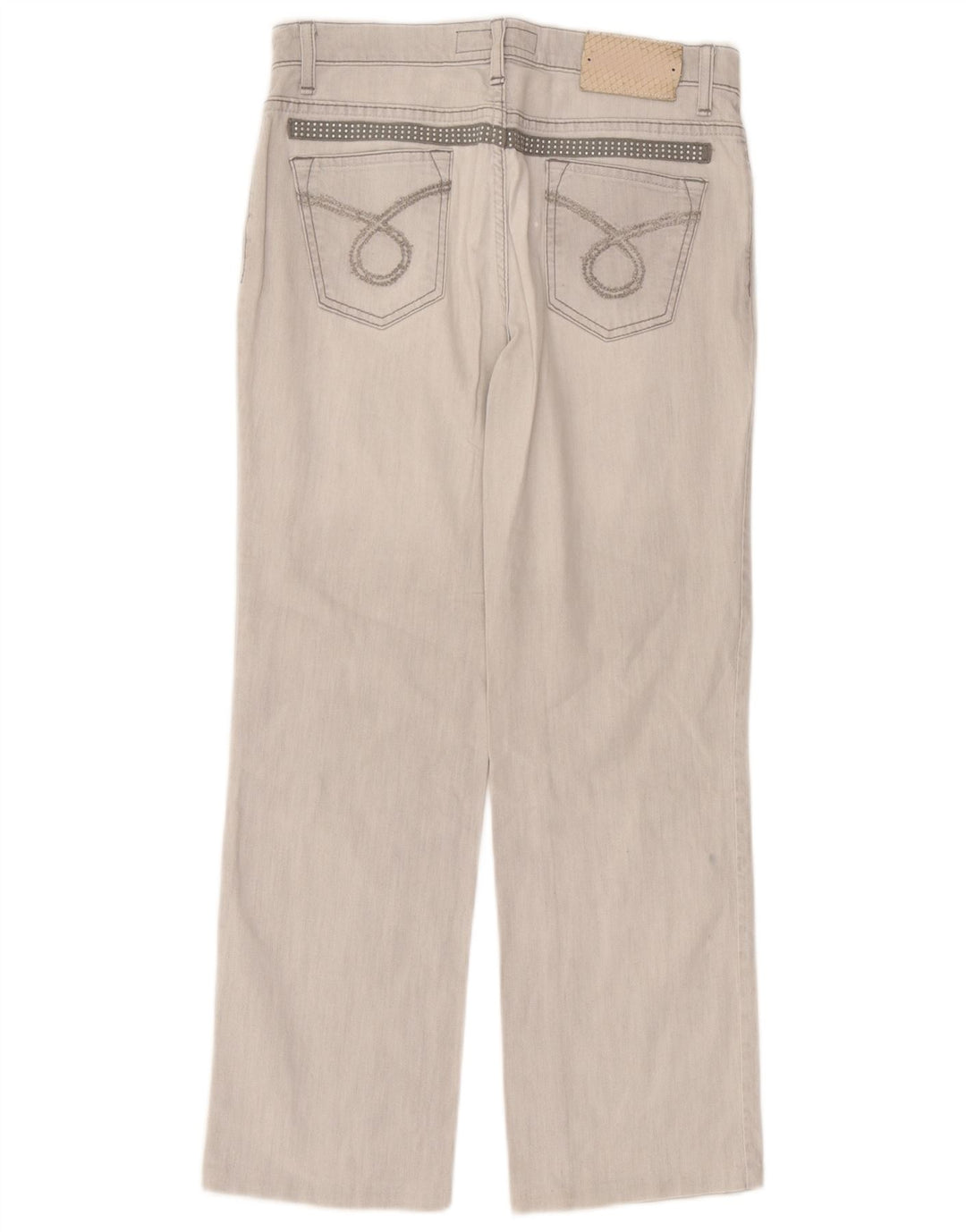 Jeans Dritti Donna Trussardi W30 L27 Cotone Grigio