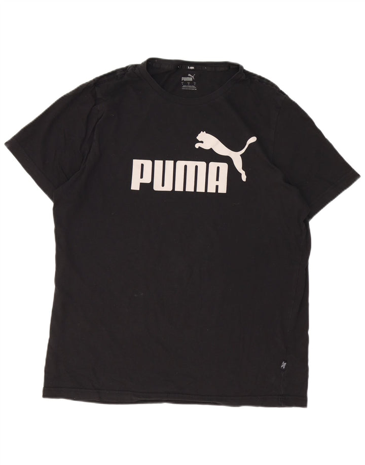 T-shirt grafica PUMA da uomo, taglia grande, in cotone nero