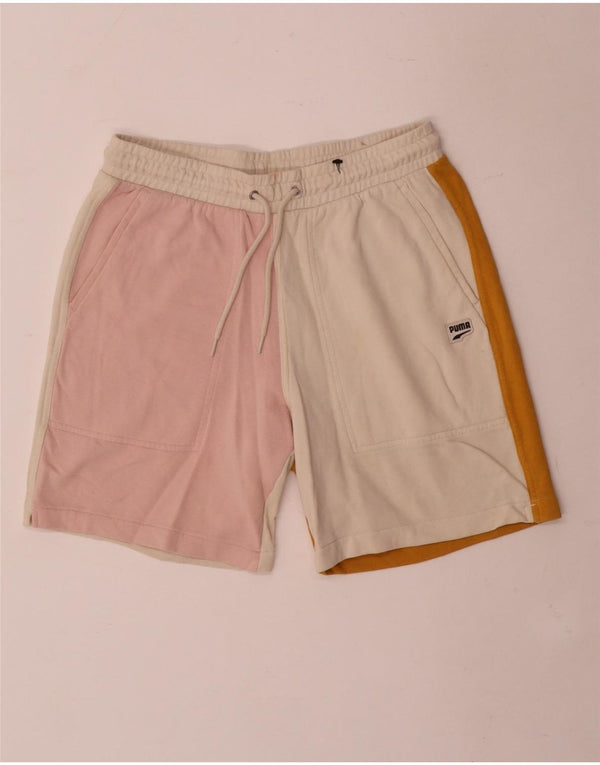Pantaloncini sportivi da uomo Puma medi in cotone color block multicolore
