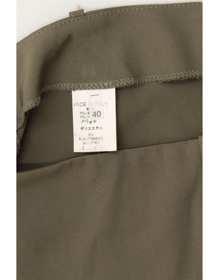 Minigonna da donna a vita bassa VINTAGE IT 40 piccola W28 poliestere kaki