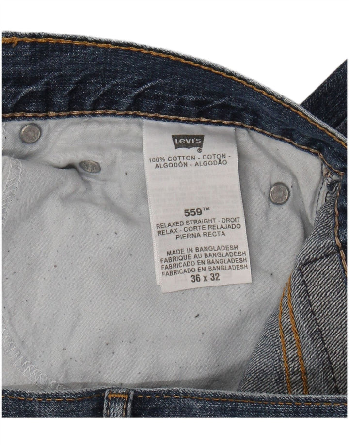 LEVI'S Jeans dritti da uomo 559 vestibilità rilassata W36 L32 cotone blu