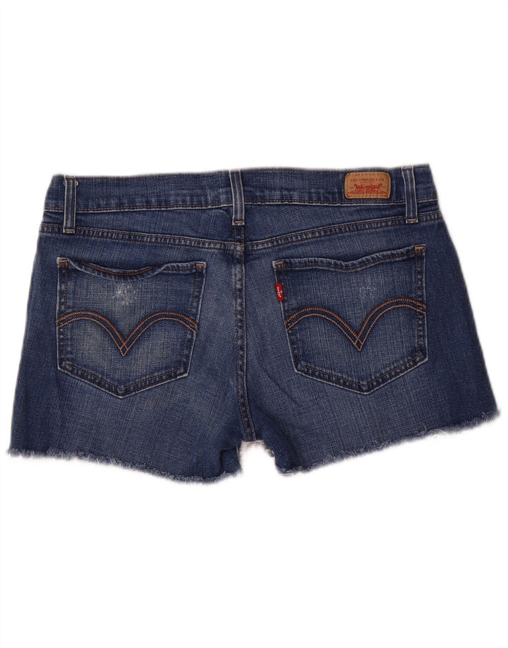 Levi's Donna 524 Pantaloncini di jeans super bassi effetto invecchiato US 11 Large W32 Blu