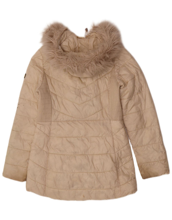 Cappotto imbottito con cappuccio da donna Barbour UK 10 Small Beige Poliammide