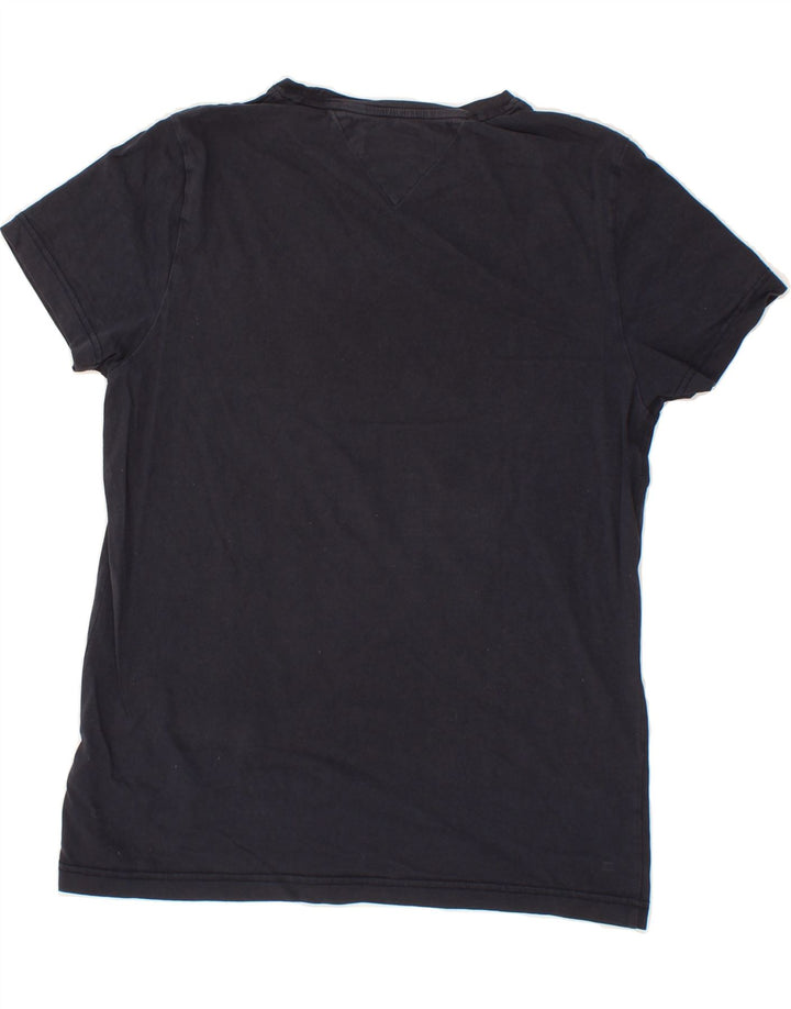 TOMMY HILFIGER Mens Graphic T-Shirt Top Medium Navy Blue Cotton Vintage Tommy Hilfiger and Second-Hand Tommy Hilfiger from Messina Hembry 