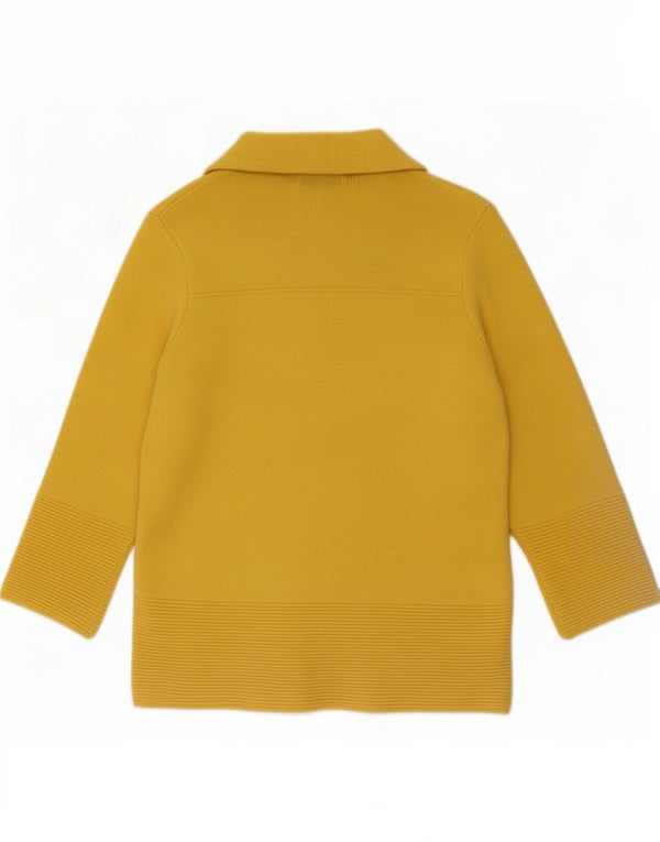 Marks & Spencer Maglione cardigan aperto con maniche a 3/4 da donna UK 10 Small Giallo