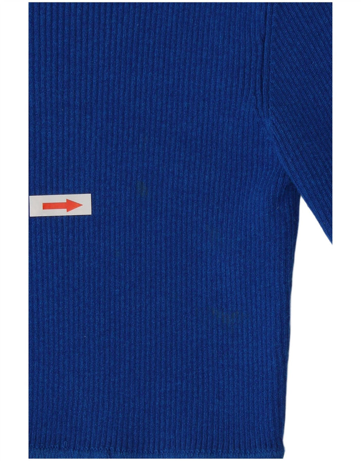 Top corto da donna Zara a maniche lunghe UK 8 piccolo in viscosa blu