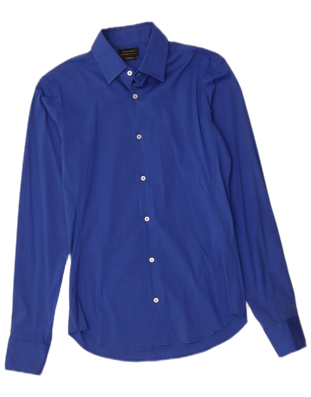 ZARA Mens Slim Fit Shirt Small Blue Cotton